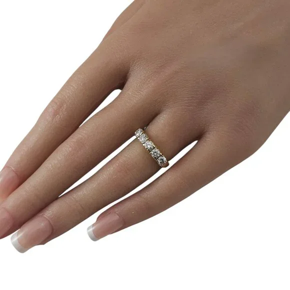 14K Yellow Gold Diamond Wedding Anniversary Band Ring Size 5.75 #23793 - Picture 7 of 8